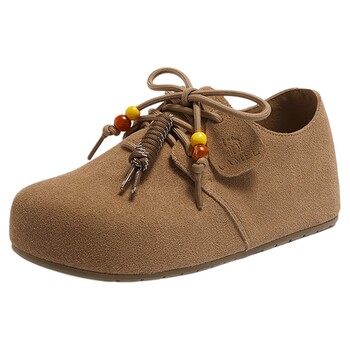 ເກີບຜູ້ຍິງ camel 2026 spring casual retro birkenstock muller shoes flat round toe shoes