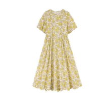 Платье для беременных летнее платье маленькая длинная юбка с цветочным принтом во французском стиле Хепберн короткие рукава-фонарики свободные и не показывающие беременность.