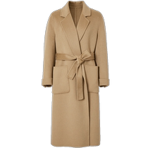 Red sleeves this years popular woolen coat winter 2023 new womens camel all-match lapel double-sided woolen coat