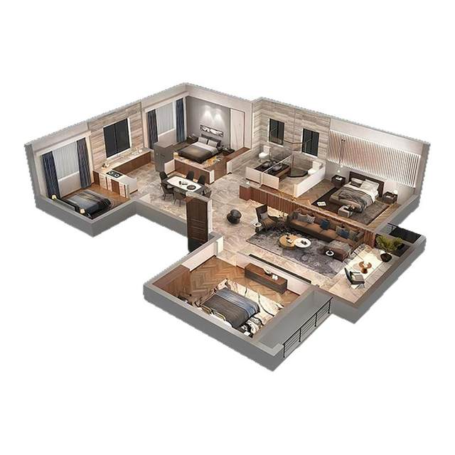 Interior decoration renderings at affordable prices and free modifications