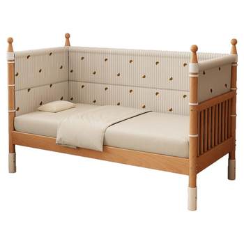 Beech baby spliced bed solid wood height adjustable