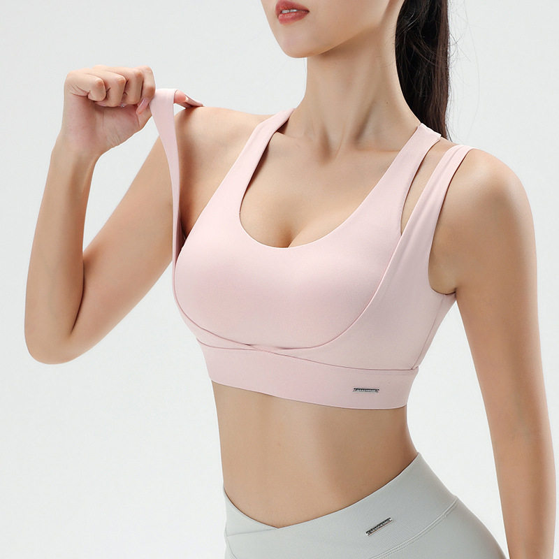 Women's sports bra, detachable, high-strength shockproof and supportive, suitable for yoga, fitness, back support, and running.