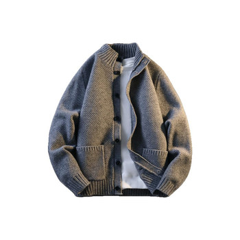 Woodpecker cardigan knitted half turtleneck thickened sweater for men Woodpecker cardigan knitted half turtleneck thickened sweater for men