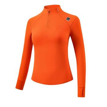 Laima quick-drying sports t-shirt for men and women, autumn and winter stand-up collar, long-sleeved outdoor running belt, watch hole top 2.0