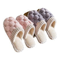 Cotton slippers for womens home use in autumn and winter for couples indoor home non-slip warm plush slippers for mens winter comfort and softness