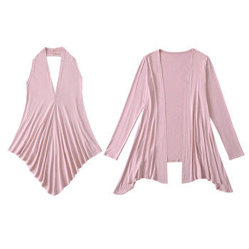 ຊຸດເສື້ອ cardigan ແຂນຍາວ pleated ບໍ່ສະຫມໍ່າສະເຫມີ