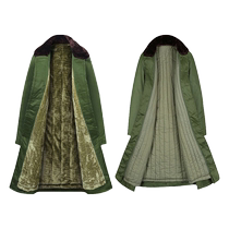 Old style military cotton coat mens winter thickened long security guard cold-proof and warm overalls womens Northeast green cotton coat