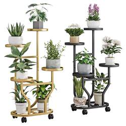 Flower Stand for Living Room, Floor-Standing Balcony Storage Rack, Outdoor Garden Succulent Iron Flower Pot Holder, Tiered Shelf Extension Rack