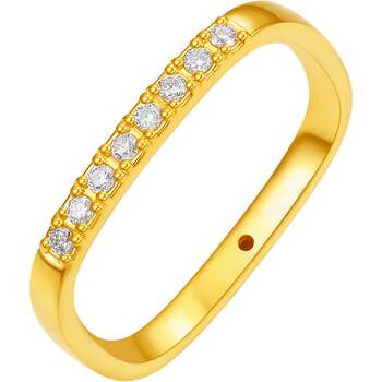 Saturday blessing gold inlaid diamond ring for women