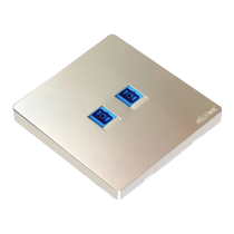 Household network cable socket panel 86 type concealed SC fiber optic double hole Gigabit champagne gold computer dual network port network cable