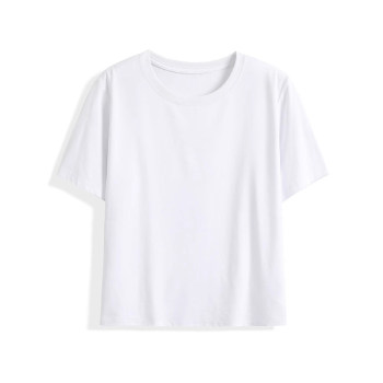 Summer wear right shoulder short sleeve t-shirt women's short style