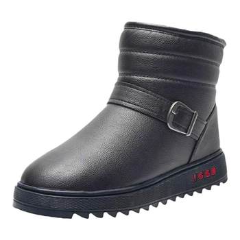 Winter men's snow boots short-tube plus velvet thickened waterproof thick-soled dad shoes cotton boots middle-aged and elderly non-slip casual cotton shoes