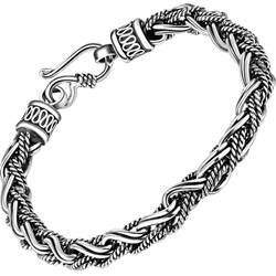 Luotai old silversmith 925 silver hand-woven bracelet for men and women retro silver Thai high-end ເຄື່ອງປະດັບມືປີມັງກອນ