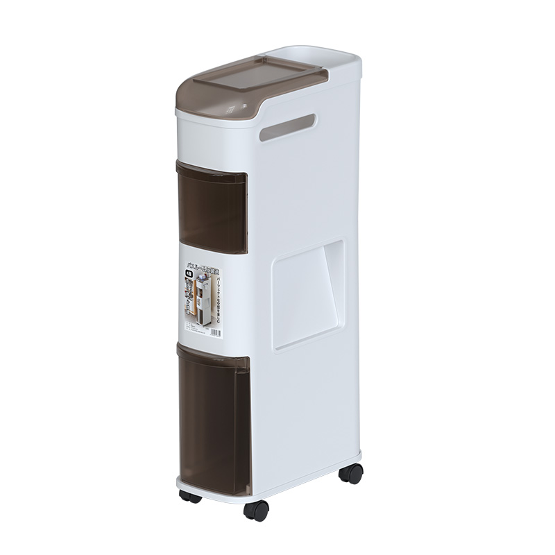 Rising Japanese-style bathroom slit cabinet comes with trash can bathroom gap storage cabinet toilet side storage cabinet