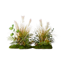 Gu Ling Yisheng simulated green plants for landscaping autumn colors reed grass plants fake flowers under the stairs corner decoration floor-standing potted plants