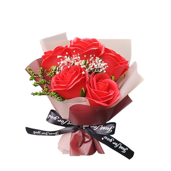 Car mini bouquet air outlet aromatherapy eternal soap rose car decoration creative small fresh perfume clip