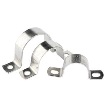 304 stainless steel thickened riding pipe clamp pipe clamp pipe bracket pipe buckle throat hoop water pipe clamp U-shaped pipe ohm hoop