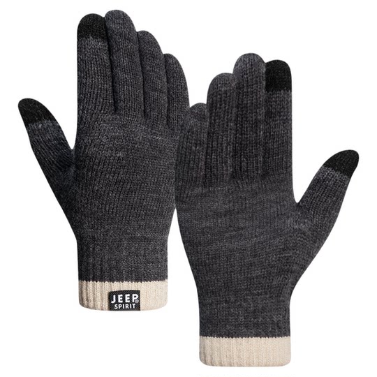 Jeep men's winter cycling thickened wool warm gloves