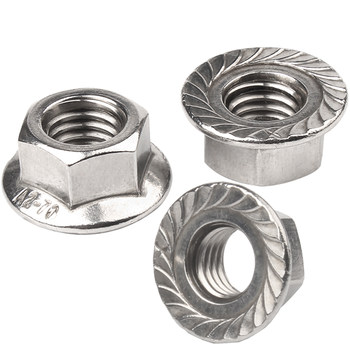 Flange nut stainless steel hexagonal pad anti-slip