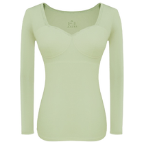 Womens contrasting German velvet thermal underwear with chest pads no need to wear bra tops autumn clothes inner wear muscle bases