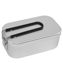 Jiangyu outdoor camping tableware portable aluminum multi-functional large-capacity square lunch box travel picnic cooking artifact