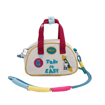 Ruosu Liangpin 2026 New Cute Color-Block Crossbody Handbag Canvas Small Bag Portable Lightweight Multifunctional Storage