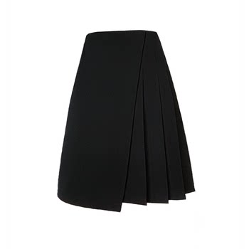 Pleated skirt mid-skirt large size irregular skirt 2024 summer summer cover belly leg thick A-line skirt fat mm suit skirt