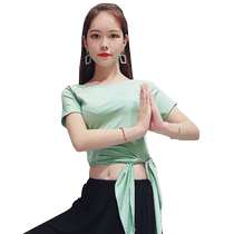 Baiya Qianhui Belly Dance Yoga Dance Practice Clothes 2024 Spring Student Loose Body Etiquette Training Clothes Top