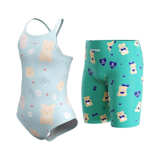 Swans children's swimsuits for boys and girls