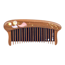 Carpenter Tans Green Sandalwood Comb Step by Step Massage Scalp Meridians Hair Care Gift Box Packed as Couple Gift