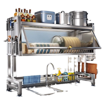 不锈钢厨房水槽置物架碗碟收纳架洗碗槽碗柜水池上储物沥水碗盘架