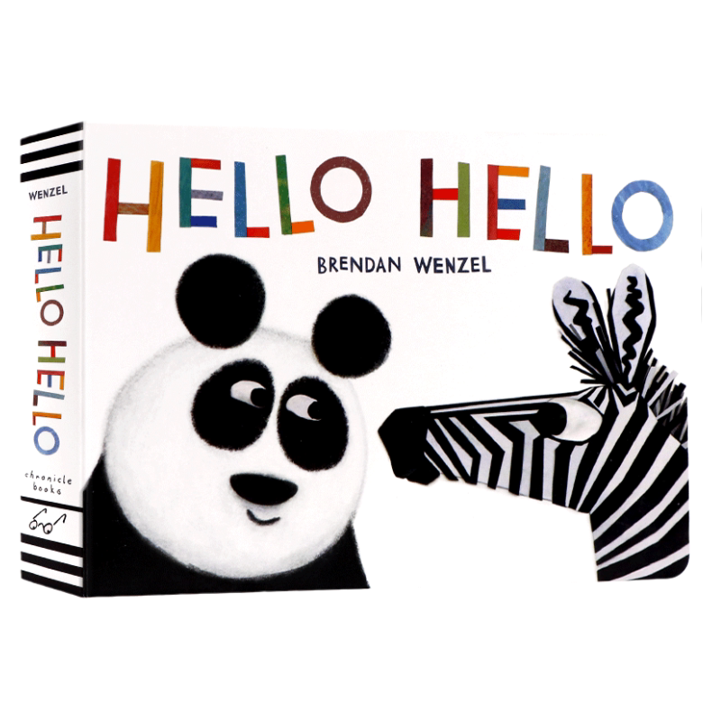 Hello Hello 你好你好 0-3岁幼儿早教启蒙认知纸板书 动物颜色认知绘本 进口英文原版绘本 他们都看见一只猫同作者Brendan ...