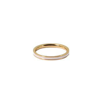 Imitation white fritillary ring titanium steel ring for women not taking off their bath