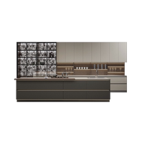 Full-friendly full house custom overall cabinet quartz stone kitchen countertop minimalist open hearth cabinet integrated panel