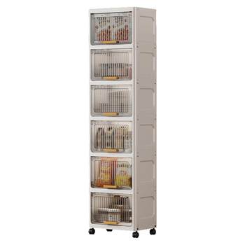 Multi-layer storage rack for clamping flap storage cabinet