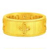 Chow Tai Fook gold silk brocade four-petal flower pure gold gold closed ring female EOF1712 gift