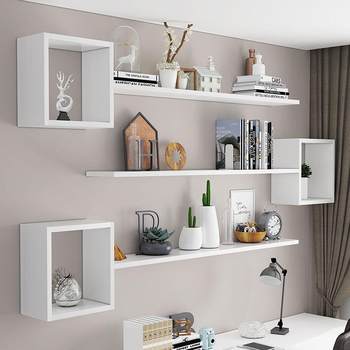 Wall rack creative grid wall-mounted living room decorative rack bedroom wall-mounted multi-functional children's bookshelf