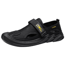 Bull Family Sandals Mens Summer Outerwear Drivers Driving Outdoors Wading Hollow Baotou Hollow Beach Sandals