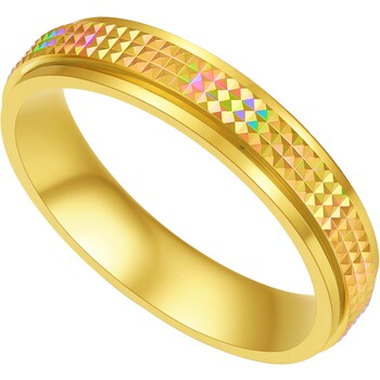 Chaohongji rainbow gold flashing symphony gold ring pure gold comes in time birthday gift price