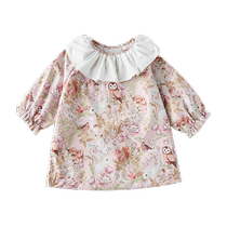 Oak Family baby bib spring and autumn long-sleeved eating oil-proof and waterproof childrens smock reverse dressing