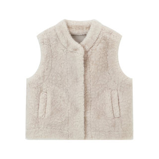 布丁哈鲁冬装童装女童洋气上衣2025秋冬款儿童仿皮草暖绒马甲