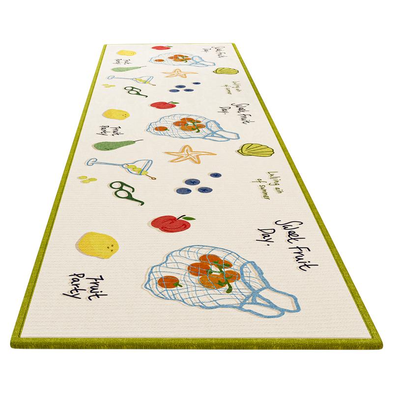 Kitchen floor mat anti-slip, oil-proof and wipeable new style carpet
