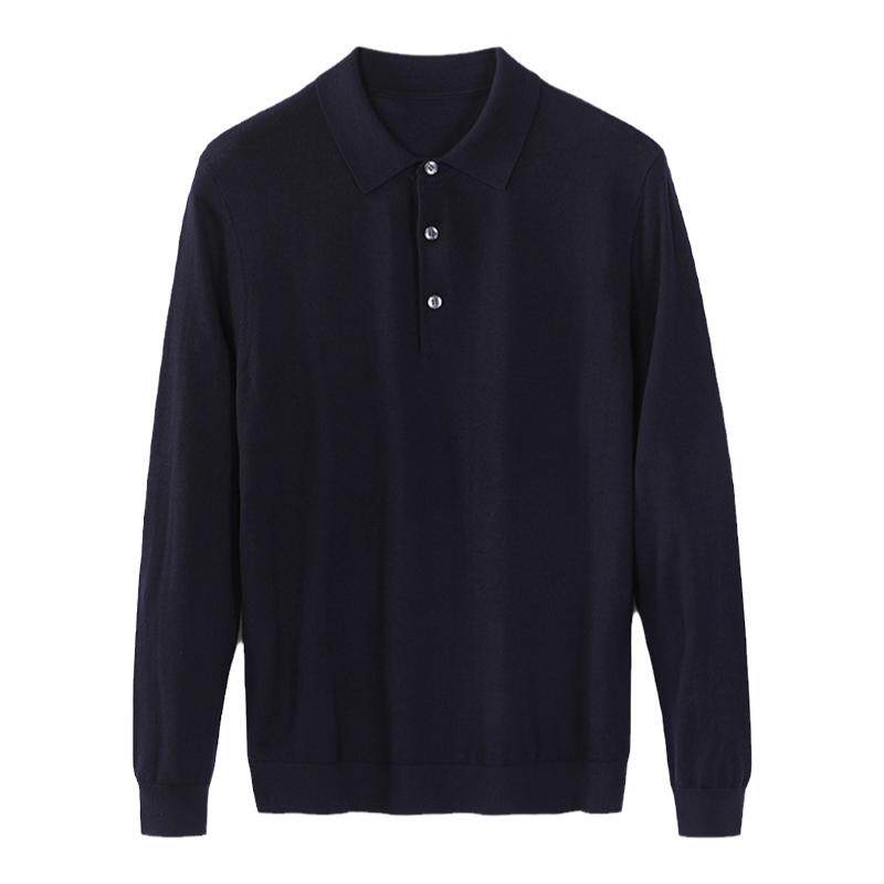 Hengyuanxiang% sheep wool sweater men's polo shirt