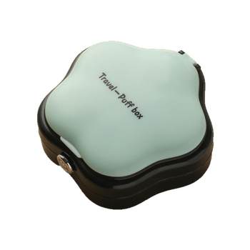 Portable powder puff storage box multi-layer with mirror breathable