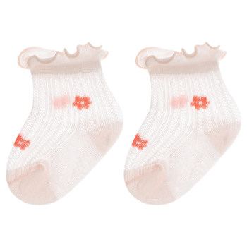 ຖົງຕີນເດັກນ້ອຍ Summer Thin Cotton Socks Baby Mesh Breathable Spring and Autumn 0-March Newborn Toddler Loose Mouth Socks