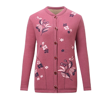 Middle-aged and elderly thickened velvet thermal underwear womens cardigan autumn clothes mothers wear cold-proof constant temperature loose top