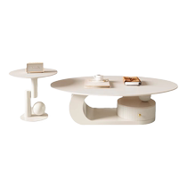 Signmaker cream style slate oval coffee table living room iron coffee table small apartment new internet celebrity tea table side table
