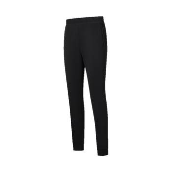 Xtep fleece sweatpants for women, winter knitted warm straight pants, cuffed sports trousers, black casual pants