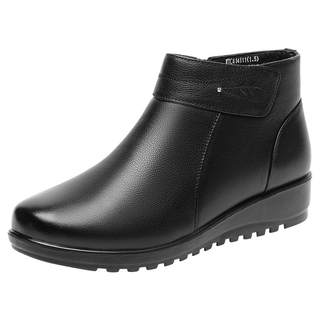 Mom's cotton shoes winter velvet women's short boots red dragonfly