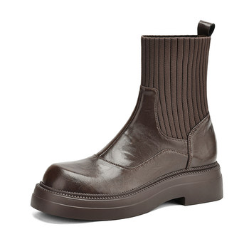 Daphne retro brown short boots thick sole martin boots winter